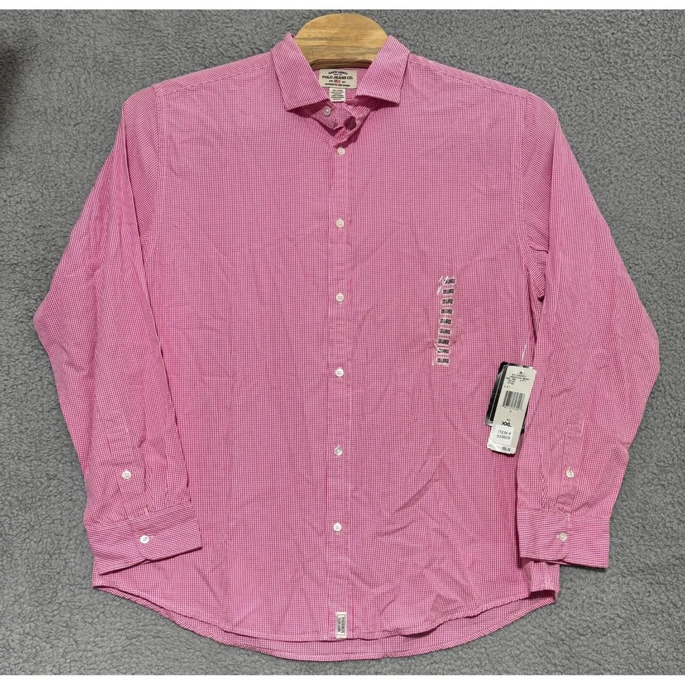 Vintage Ralph Lauren Polo Jeans Co Manhattan Beach Button up Shirt Mens 2XL